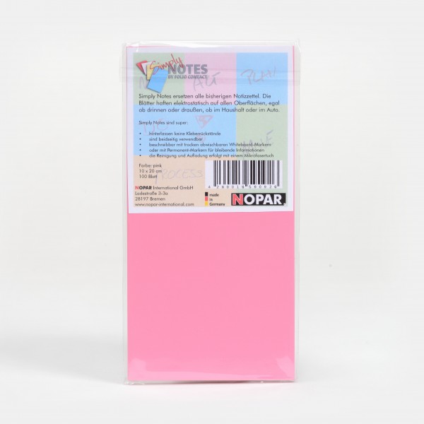Notes10x20cm, pink/rosa, 100 Sheets